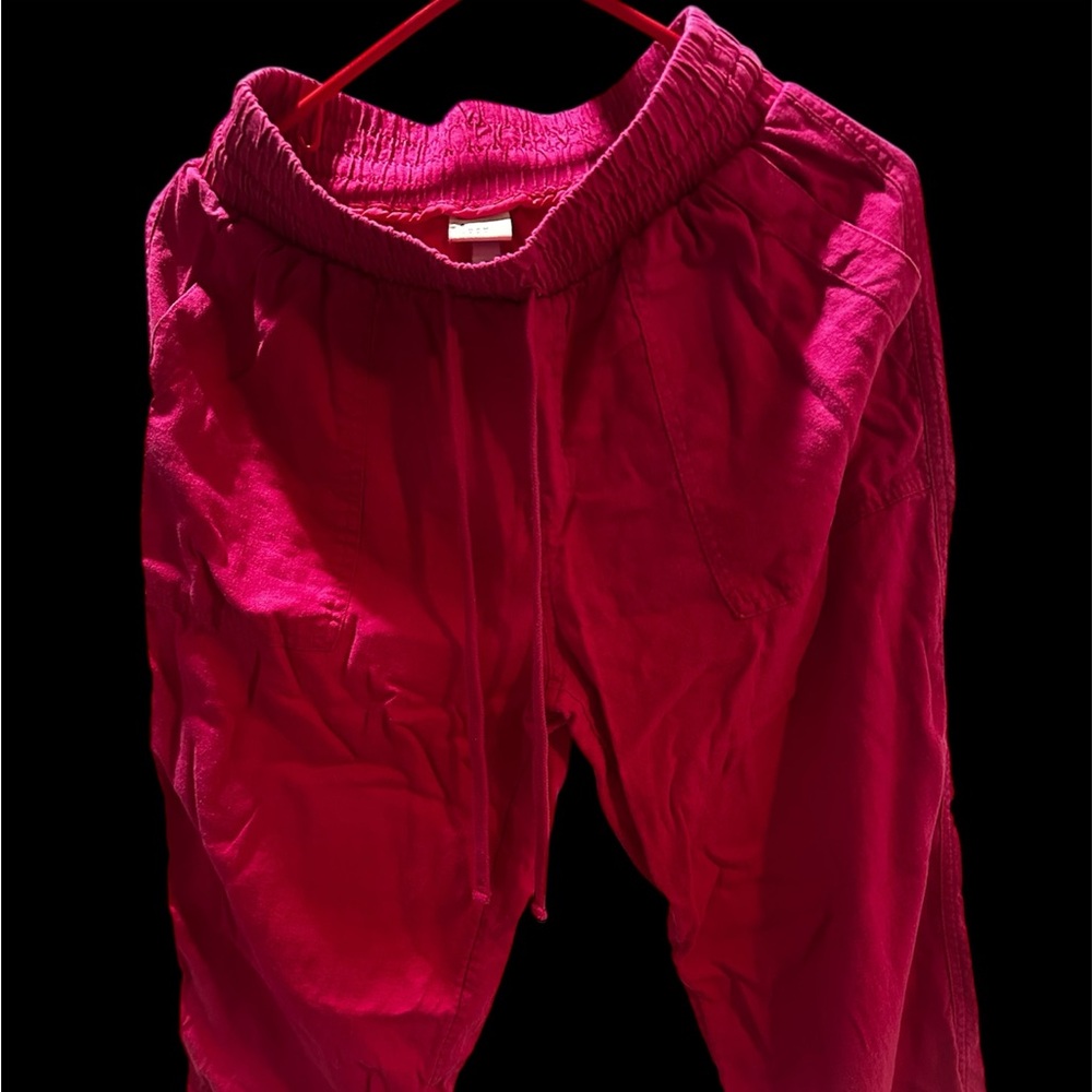 Red jogger pants
